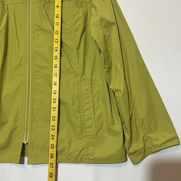 Chico's 2 Rain Jacket Green Full Zip Size Large Lightweight Women’s Mock Neck - Picture 5 of 8